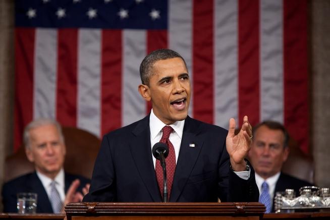 President Obama speaks at the January 2012 State of the Union Address.