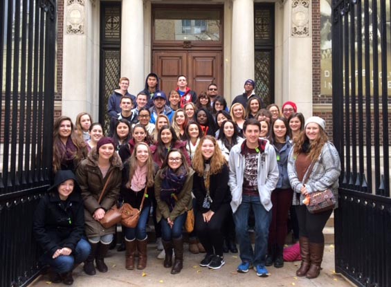 EHP students pose on the steps of the Mutter Museum.