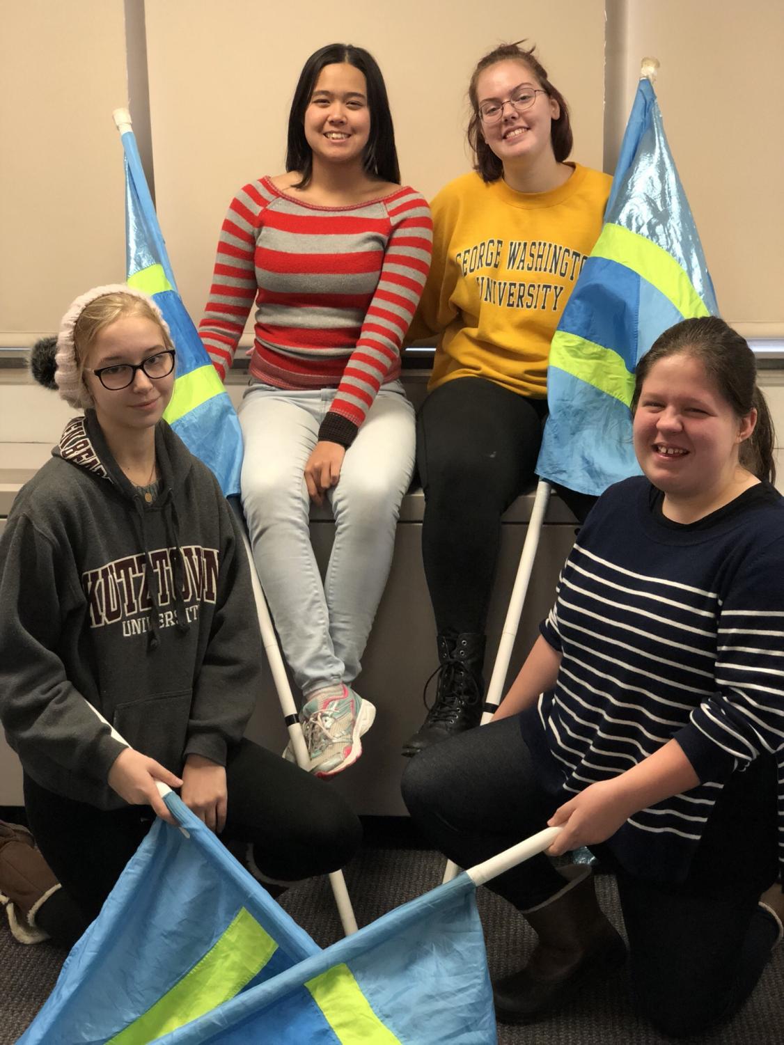 The four Southern Lehigh color guard members joined StarCross to further their skills and knowledge.