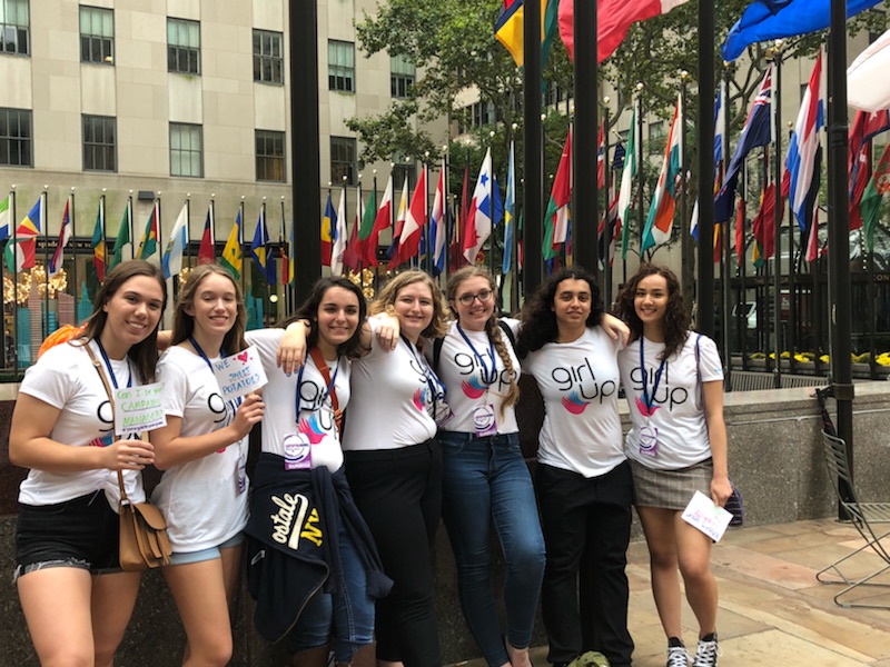 From left to right: Bridgette Lang, Ava Lang, Kennah Salvo, Sarah Jacobson, Erin Noneman, Sana Gold, and Hannah Grim. 