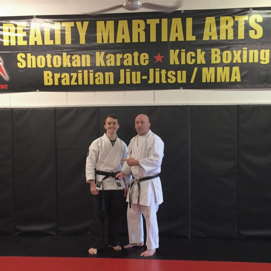 Senior Kullen Yurchak was awarded a black belt by his Shotokan Karate instructor. 