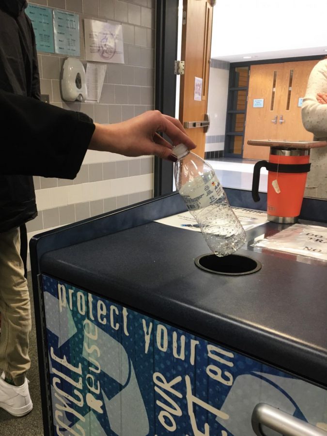 Many of the items tossed in cafeteria recycling bins are not recycled.