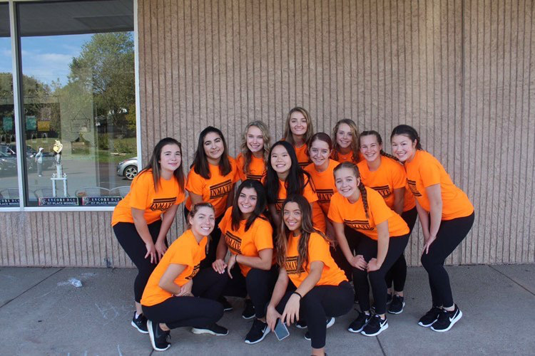 The dance team is all smiles after preforming in the Coopersburg Halloween Parade. 