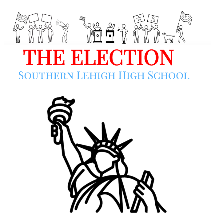 Southern Lehigh poster advertising “The Election” 1962 political satire set within a high-stakes high school election.