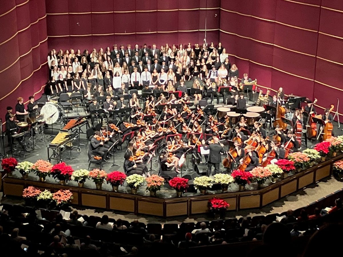 Meistersingers, Chorus, Band, and Orchestra students collaborate to perform the 2024 winter concert.